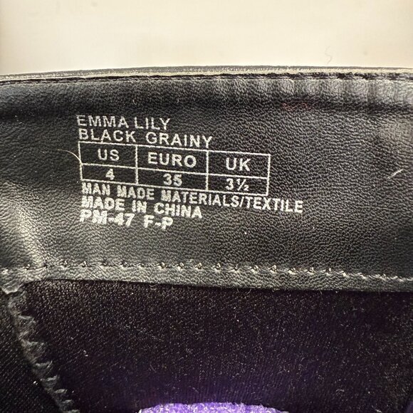 Michael Kors Emma Lily Side Zipper Black Boots Girls Size 4 - Picture 9 of 12